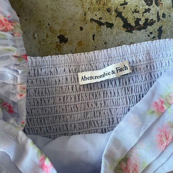 Abercrombie & Fitch Emerson Angel Sleeve Blue and Pink Midi Dress Size XS - Picture 3 of 10